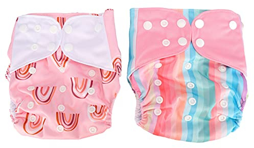 Stoffwindeln für Babys, Neugeborenen Windeln 2PCs Wiederverwendbares Töpfchen -Training Unterwäsche Waschkörper -Kinderhosen Wiederverwendbare Windeln für Neugeborene
