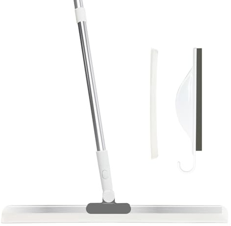 WOBEVB Squeegee Broom for Floor, Heavy Duty Rubber Wiper for Garage, Deck, Bathroom, Shower Glass, Window