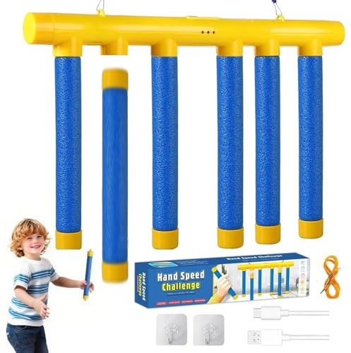 Guopai Jeu Attraper des Bâtons, Jouet d’Entraînement à la Réaction avec 3 Vitesses Réglables, Catching Sticks Game pour Coordination Œil-Main, Jeu Réflexe Intérieur Extérieur pour Enfants et Adultes