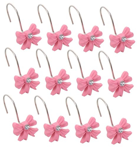 Cabilock 12piezas Ganchos Deslizadores Nudo De Lazo Resistentes para Cortinas De Ducha Fácil Instalación