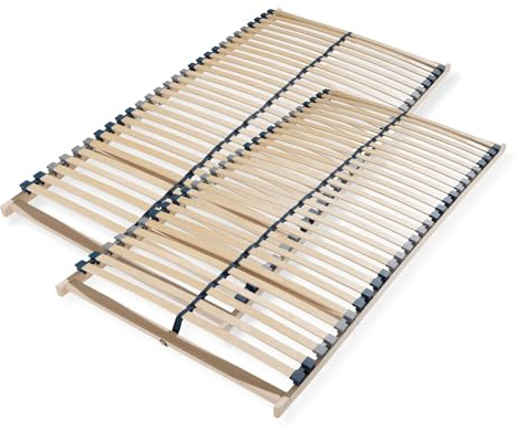 Sleepneo Stabiler Lattenrost 160x200, Lattenrahmen aus Buche, 28 Latten, 7 Komfortzone, Federholzrahmen Made in Germany, Lattenrost starr, Lattenrahmen 160x200 hohe Traglast bis 150Kg