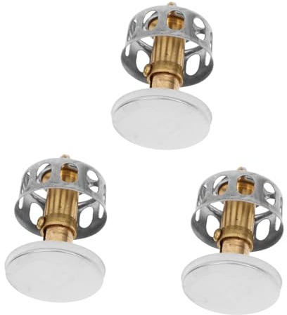 SOPOTUTU Filtre Lavabo Bouchon de Vidange 3 Pièces en Acier Inoxydable et Cuivre, à Panier Anti-obstruction Salle de Bain pour Lavabo, Salle de Bain et Buanderie