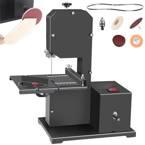 Sierra de cinta de sobremesa profesional, cortadora vertical doméstica para carpintería, herramienta de corte de madera con motor de cobre de 1750 RPM, para talleres y fábricas