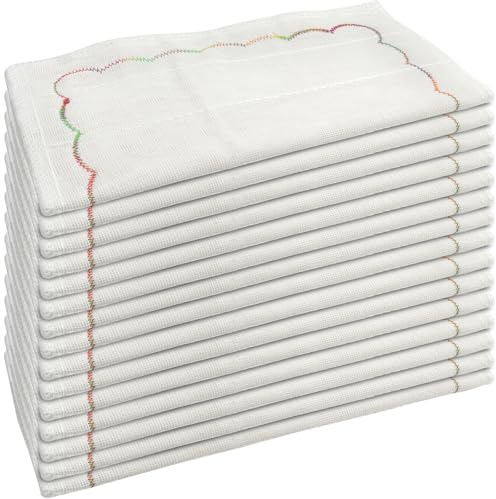 LHNNDM 15pcs Cleaning Cloths, 100% Cotton Yarn Extra Super Jumbo Cleaning Dish washing up Cloths Premium Quality Highly Absorbent 30x30cm (white)