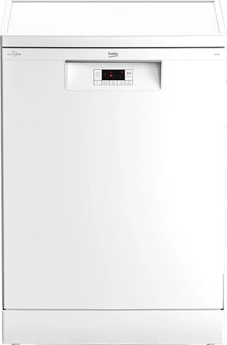 BEKO Pro BDFN15330W Full-Size Freestanding Dishwasher, 13 Place Settings, Quick Programmes, HygieneIntense Wash, Low Noise 47dB, Auto-Door Drying, Energy Efficient, White