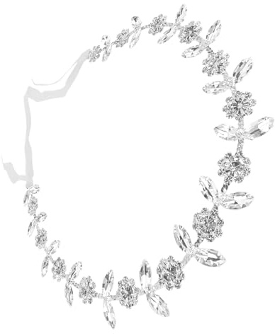 Exipsat Silberner Strass Hochzeits Haarschmuck Blumenkranz Haarband für Braut Brautjungfer Frauen Mädchen