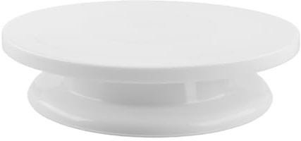 Lotsdonxia 11-inch White Plastic Cake Decorating Turntable – Revolving Cake Stand for Smooth Icing & Professional Results