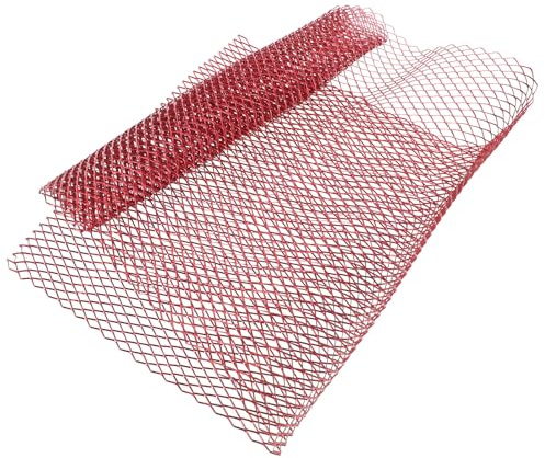 HEMOTON Malla de Rejilla de Aluminio para Coche 100X33 CM Rejilla de Parachoques Delantero Patrón Romboidal Protector Metálico Rojo para Accesorios Exteriores de Automóviles