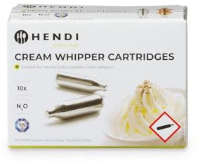 Hendi Capsule per panna montata, 10 pezzi, capsule N2O crema, caricatori di panna, 7,8g di N2O per capsule, 10 pezzi