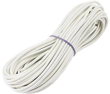 sourcing map 15 Meter Textilkabel 2mm2 230C geflochtenes Drahtkabel Weiß | Stromkabel Elektrische Stoffkabel Pendelleitung, Silikon Hochtemperatur, für Hängelampen Kronleuchter Lampen