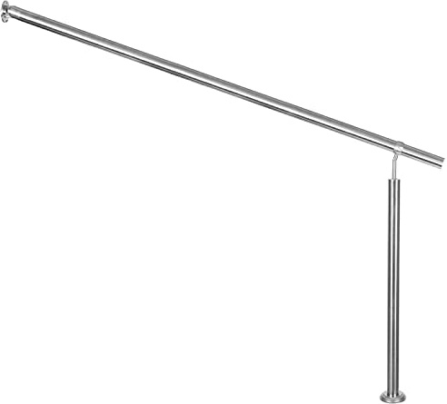 Edelstahl Handlauf Treppengeländer Geländer für Treppe mit Wandhalter V2Aox | 200 cm, seitliche Montage, Wand Halterung, mit Montagematerial, Handläufe