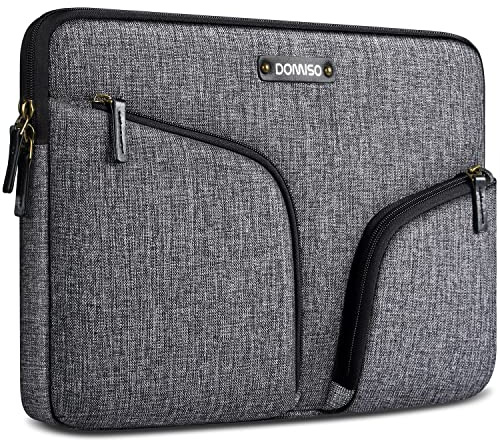 DOMISO 15-15,6 Zoll Wasserdicht Laptophülle Canvas Notebook Tasche Schutzhülle für 15.6 Lenovo IdeaPad ThinkPad/HP Spectre x360 Pavilion 15 Envy 15 / Dell XPS 15 / Apple/Asus, Dunkelgrau