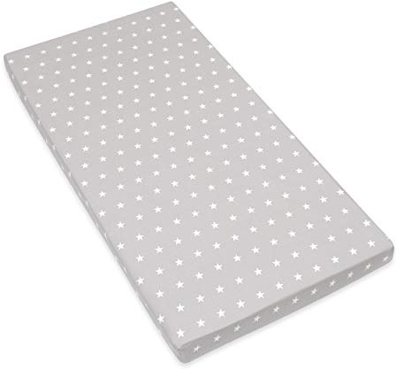 Amilian Spannbettlaken Spannbetttuch für Babybett Kinderbett 60x120 cm, 70x140 cm, 100% Baumwolle, fürs Baby, Baby Bettwäsche Größe: 120x60 cm, Muster: Sternchen Grau