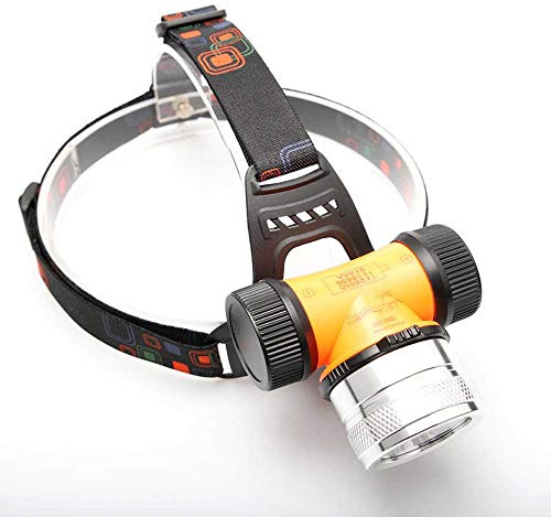 Lampada Frontale per Immersione Subacquea, WESLITE 1800 Lumen Torcia Frontale da Immersione Subacquea Lampada Frontale Impermeabile con LED XM-L2 per Pesca Subacquea (Luce Bianca e Gialla)