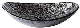 HomeLava Modern Gehärtetes Glas Waschbecken Aufsatzbecken Oval Becken Handwaschbecken inkl. Ablaufgarnitur mit Überlauf für Gäste WC Bad 42 cm (ohne Wasserhahn)