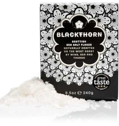 Blackthorn Scottish Gourmet Sea Salt Flakes - Natural and Unrefined - Sustainable Production - Mineral Rich Vegan - 240g