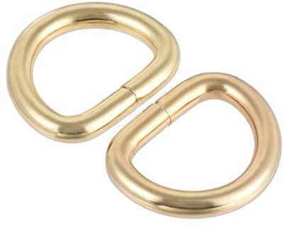 sourcing map 50Stk. Metall D-Ring 0.63(16mm) D-Ringe Schnalle für Hardware Taschen Gürtel DIY Zubehör Gold