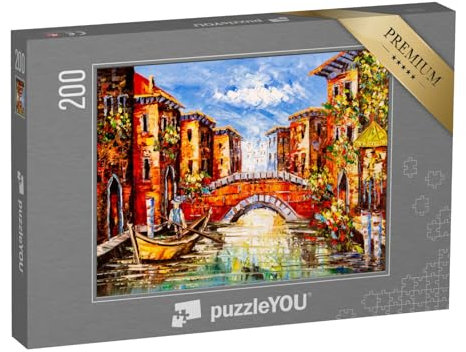 puzzleYOU: Puzzle 200 Teile „Ölgemälde: Gondelfahrt durch Venedig“ – aus der Puzzle-Kollektion Ölbilder