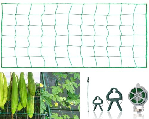 Red de Enrejado Jardín, Malla para Plantas Trepadoras, para Verduras, Frijoles, Frutas, Flores (1.8m x 1.8m)
