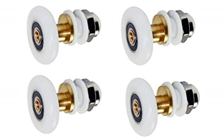 GDQLCNXB Shower Door Rollers, Roller Diameter 25mm,The Bathroom Glass Sliding Door Pulleys/Runners/Wheels,Ultra-Quiet Shower Glass Door Rollers Replacement,4Pcs