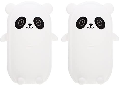 FRCOLOR 2pcs Panda Silicone Face Ice Roller Skin Massage Ice Mold for Face Holder for and Eye
