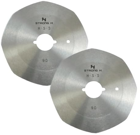 2 cuchillos redondos RS-90 de 8 ángulos para máquina de corte de tela Eastman/Octa/LEJIANG/DAYANG RS-90 hecha de acero de alta velocidad