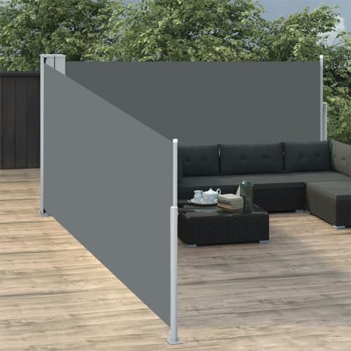 Sonnenschirm Groß,Sonnenschirm Balkon, Marktschirmausziehbare Seitenmarkise Anthrazit 100 X 1000 Cmgeeignet FüR AußEnbereiche,SchwimmbäDer,Einkaufszentren,Concierge-EingäNge