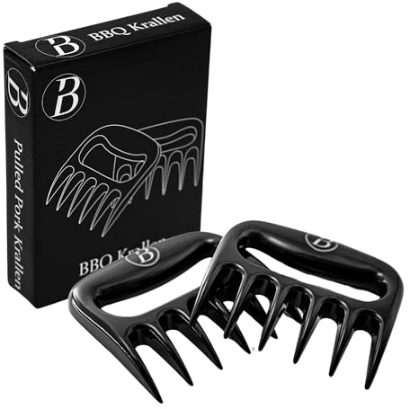 BABOSSA® Pulled Pork Krallen | Perfekte BBQ Claws zum Grillen von Pulled Pork, Rind, Chicken, Fisch | Fleischkrallen als perfektes Gasgrill Gadget | Sicheres Zerkleinern von Fleisch aller Art