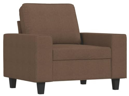 vidaXL Sessel, Sofa Relaxsessel mit gepolstertem Sitz Armlehnen, Fernsehsessel Loungesessel mit Metallgestell, Polstersessel Ruhesessel, Braun Stoff