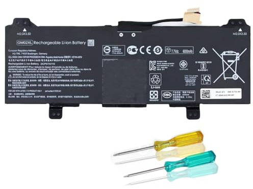 BND GM02XL 917725-855 HSTNN-DB7X Laptop Battery Compatible with HP Chromebook X360 11 G1 G6 G7 EE Chromebook 14 G5 14-CA000NA Series Notebook 917679-271 HSTNN-UB7M 7.7V 47.3WH 6000mAh