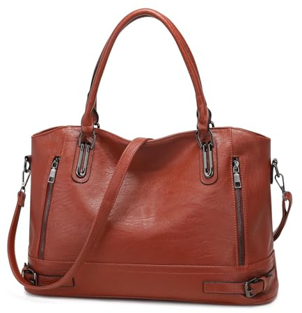 VINBAGGE Sac Porté épaule pour femmes Sac à Main en Cuir PU Sac Fourre Tout Sacs Bandoulière Sac de Cours Grande
