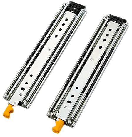Guide per cassetti industriali con serratura 305mm-1212mm 3 pieghe ad estrazione totale Guide per cassetti ad estrazione totale Guide per cassetti con rotelle Scaffali per merci, armadi 120 kg 1 paio