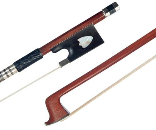 Standard violinstråke 4/4 Fiolstråke Brasiliansk Trä Rosett Rund Stång Ebenholts Rosett Groda Med Skalinlägg Bra Balans Nybörjarbåge