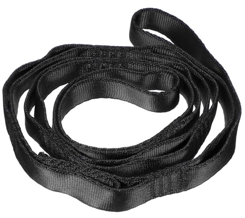 PATIKIL Cintura Estensibile Yoga Regolabile a Margherita da 22 Kn, 1,1 m, Cinghie in Nylon per Allenamento a Casa, Pilates e Ginnastica, Nero