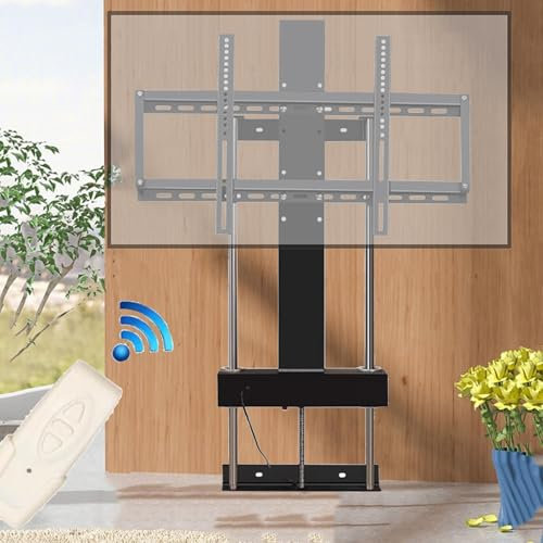 Soporte de TV motorizado telescópico de altura ajustable para televisores de 37 pulgadas y 75 pulgadas, rodamiento de control remoto, 50 kg, fácil instalación, un color, 9501750 mm