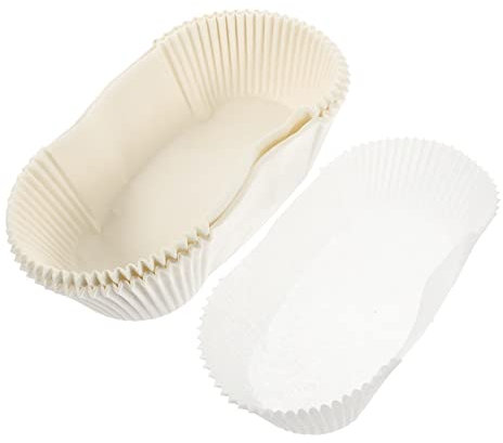 MAGICLULU Boat Shaped Baking Cake Cups Paper Baking Tray 190x89x63mm White Greaseproof Decorative Liners 40pcs for Household