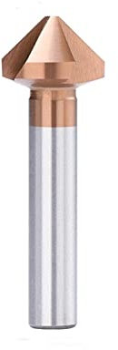 Dunxiles 1 Broca Avellanadora, 4,5-50 mm, 3 Ranuras, 90 Grados, Brocas de Chaflán, Broca Hss Recubierta de Ticn para Madera, Metal, Máquinas Herramientas (50 mm), Práctica