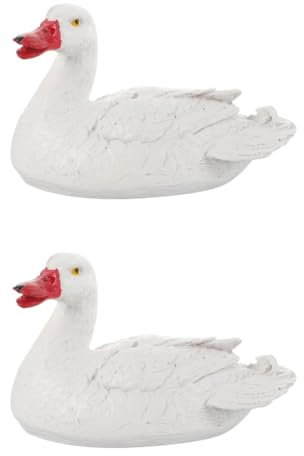 BESPORTBLE 2 Stück Entenstatue Schwan Gartenteich Schwanenstatue Schwimmendes Schwanenmodell Gartenstatue Gartenvogelstatue Pool Schwanendekor Schwanengartenskulptur Dekorative