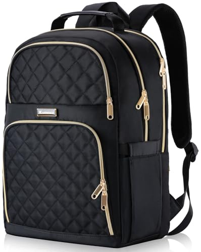 Kuosdaz Backpack Women, 15.6 Inch School Bags for Girls, Stylish Ladies Backpack Laptop Rucksack Daypack for College, Uni, Travel, Work, Black