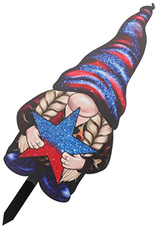 Milisten Acrylic Garden Insert Decoration Outdoor Ornaments Ornament Patriotic Yard Sign with Stake Independence Day Yard Decor Garden Gnome Lawn Insert Decor Lawn Decoration Acrylic