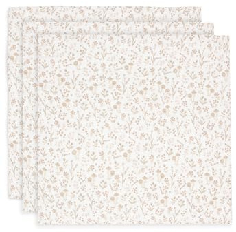 Jollein Musselin Tuch Baby - Bloomy - 3er Pack - 70x70cm - 100% Baumwolle - Spucktücher Baby - OEKO-TEX Zertifiziert