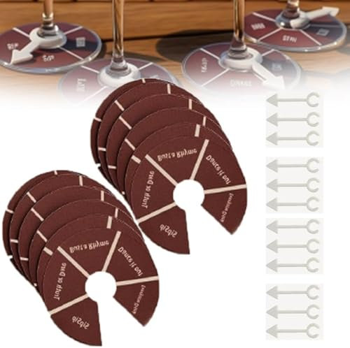 Wine Not Spin-Fun - Giochi per bere bicchieri da vino per adulti, per feste, ragazzi e ragazze, coppie, roulette, bar, per bere vino e feste di degustazione (12 pezzi)