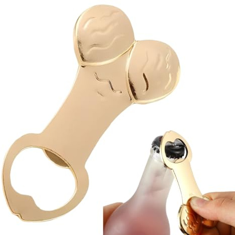 GONZTEL 1 Stück Penis-Flaschenöffner, Partygeschenk, Getränkeflaschenöffner, Junggesellenabschied, Scherzartikel, Weinflasche, Hochzeit, Junggesellenabschied, Hochzeitsgeschenk (Gold)