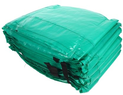 Housse de Trampoline Ronde Imperméable Vert en PE, Coussin de Sécurité