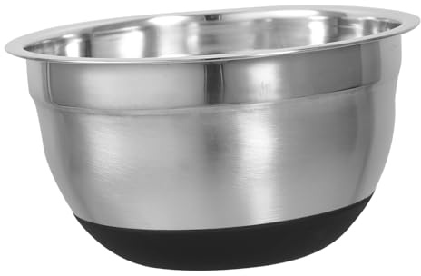 MOTHNUR Ciotola per Impastare in Acciaio con Base in Silicone Antiscivolo Ciotola Multifunzione per Mescolare e Preparare Impasti Insalate e Dolci