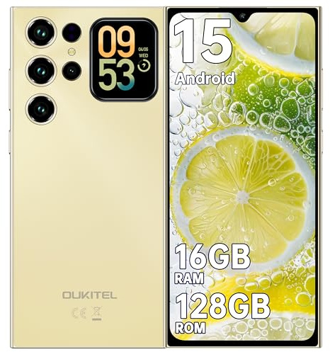 OUKITEL C62 Teléfonos Inteligentes - Telefonos Moviles Libres 6.88 Pantalla HD+ Smartphone 16GB+128GB/1TB Telefono Móvil Android 15 5150mAh Cámara 13MP Dual 4G SIM Face ID 1.8 Pantalla Trasera
