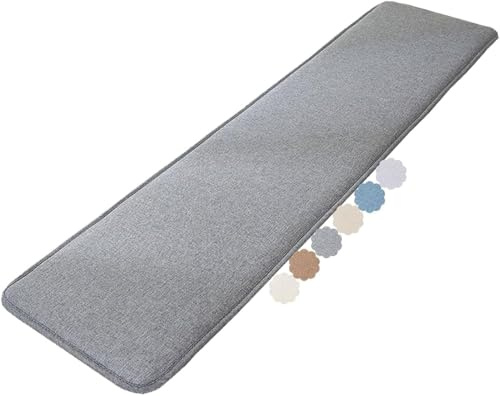 Bankkissen Sitzkissen Bankauflage Dicke Baumwolle Leinen rutschfest Mit Bändern Gartenbank Kissen Fensterbank Sitzpolster Küchenbank Outdoor Indoor Abnehmbar Waschbar(Gray,40x160cm)