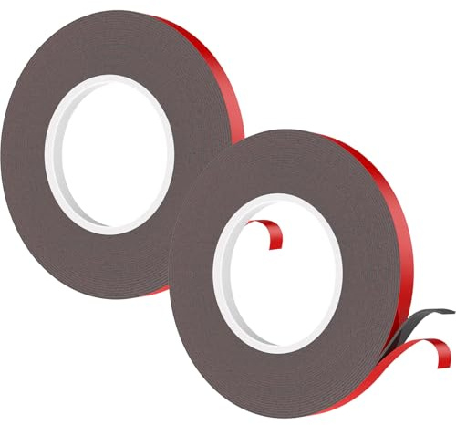 ZenyTra Doppelseitiges Klebeband Extra Stark, 30m x 10mm Rot, Hitzebeständig & Wetterfest, Acryl Montageband für Autozubehör, DIY Reparatur, Haushalt, Glas, Metall, Holz