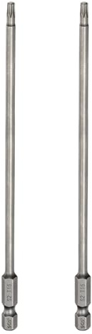 sourcing map 2 punte per cacciavite Torx T15 da 1/4 di pollice con codolo esagonale da 150 mm di lunghezza, magnetiche, senza foro, a prova di manomissione, 6 punti, cacciavite a stella in acciaio S2
