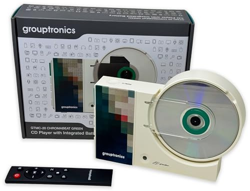 Portable CD Player with Speakers & Bluetooth, Rechargeable, Stereo | Perfect for Kids, Elderly & Home | Wall Mounted or Free Standing - GTMC-20